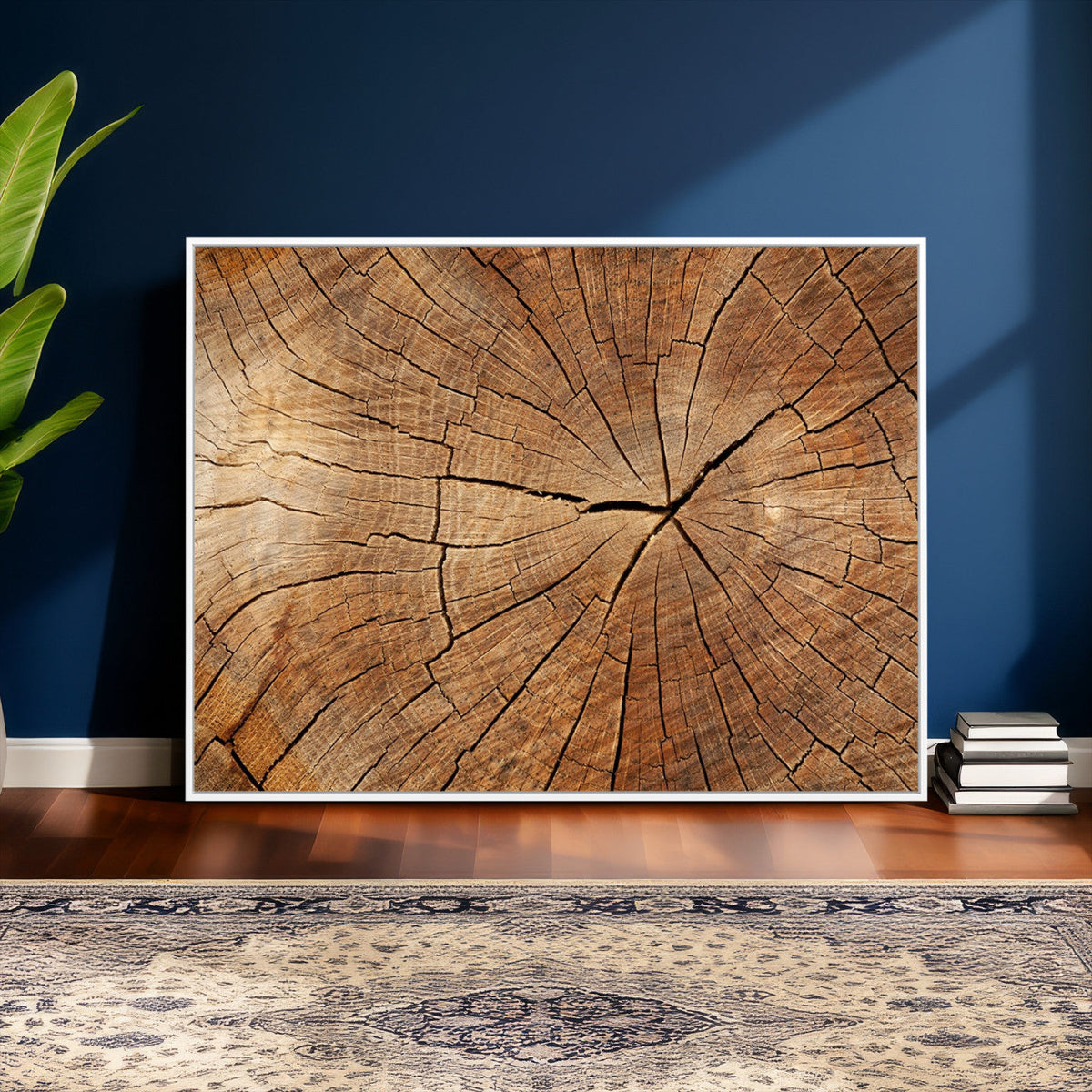 Tree Ring Canvas Art, Rustic Wood Grain Wall Art, Tree Slice Decor for Modern Homes