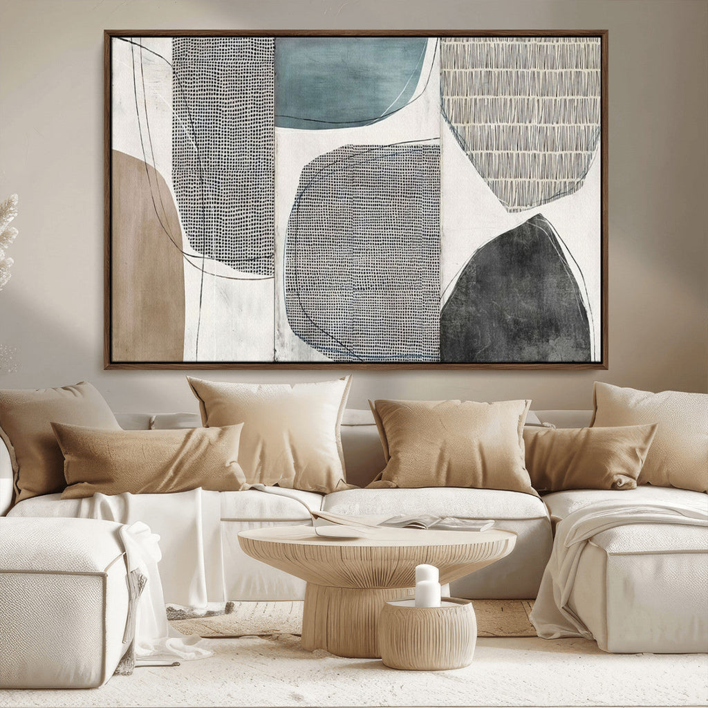 Canvas Print Wall Art Abstract Art Boho, Framed Boho Decor