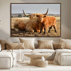 Highland Cow Canvas Wall Art Animal Print for Farm House Decor