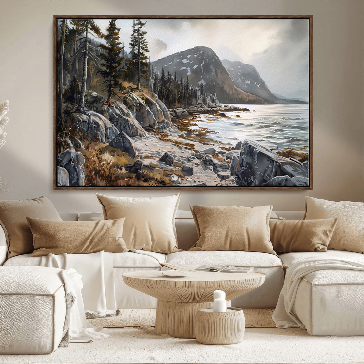 Serene Coastal View of Acadia National Park