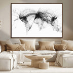Flight Routes Air Traffic Map Canvas Wall Art, World Flight Routes Print