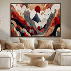 Abstract Mountain Wall Art Canvas Print | Vibrant Stylized Landscape