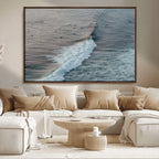 Ocean Waves Wall Art Canvas Print, Framed Coastal Serenity Surf Scene