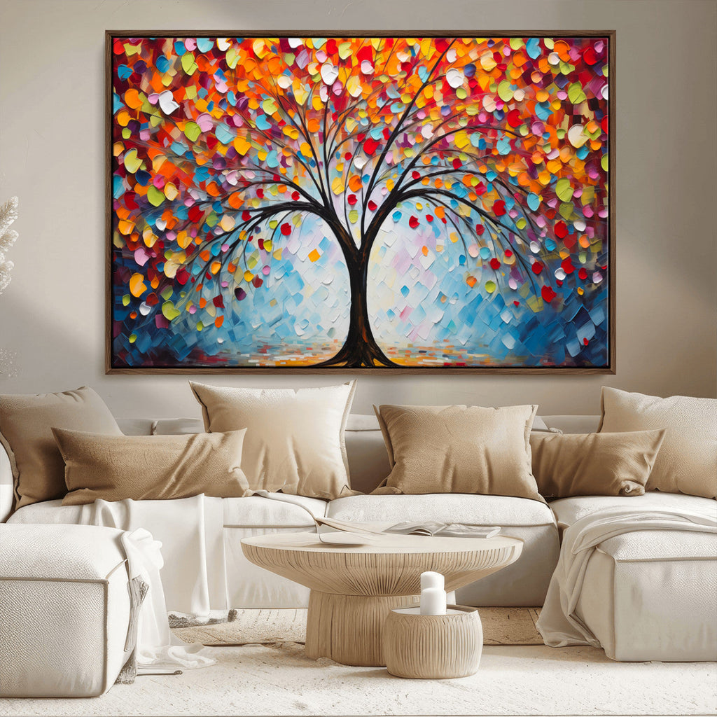 Vibrant Tree of Life Canvas Wall Art | Colorful Abstract Nature
