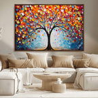 Vibrant Tree of Life Canvas Wall Art | Colorful Abstract Nature