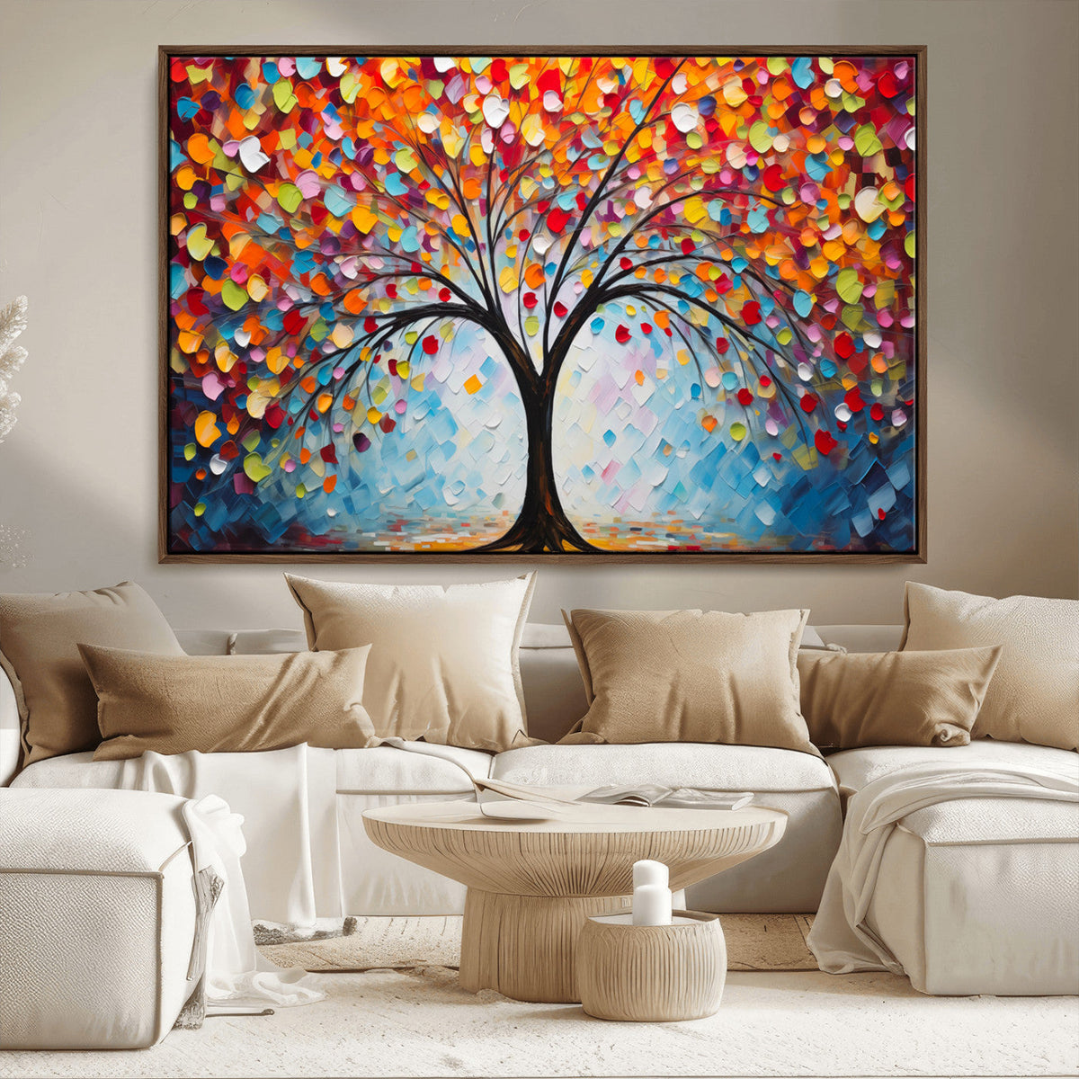 Vibrant Tree of Life Canvas Wall Art | Colorful Abstract Nature