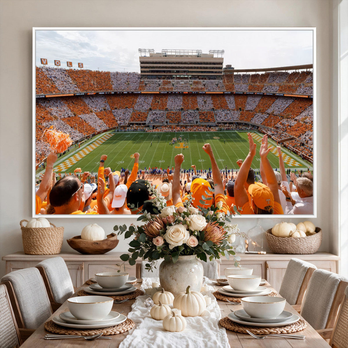 Tennessee Neyland Stadium Wall Art, Sports Arena Canvas, Home Bar Wall Decor