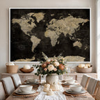 Push Pin World Map Canvas Wall Art Print, Interactive Travel Map