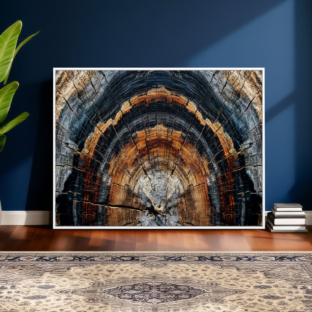 Abstract Wood Grain Canvas Print, Tree Ring Pattern Wall Art, Extra Large Living Room Wall Decor