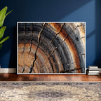 Abstract Tree Ring Wall Art Print, Natural Rustic Wood Grain Canvas