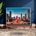 Chicago Wall Art Canvas Print - Chicago City Downtown Night Cityscape