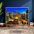 Chicago Wall Art Canvas Print - Chicago City Downtown Night Cityscape