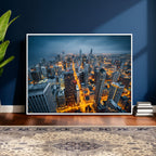 Chicago Wall Art Canvas Print - Chicago City Downtown Night Cityscape