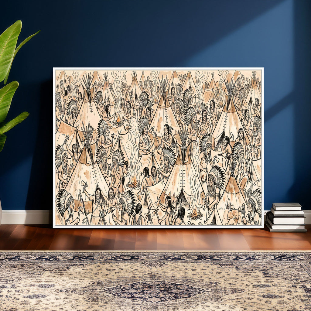 Native American Indian Wall Art Canvas Print