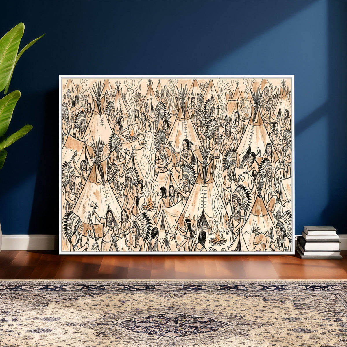 Native American Indian Wall Art Canvas Print