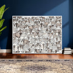 Abstract Texas Cow Wall Art Canvas Print, Farm Longhorn Art for Cabin Decor
