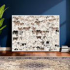 Abstract Texas Cow Canvas Print for Cabin and Western Home Decor