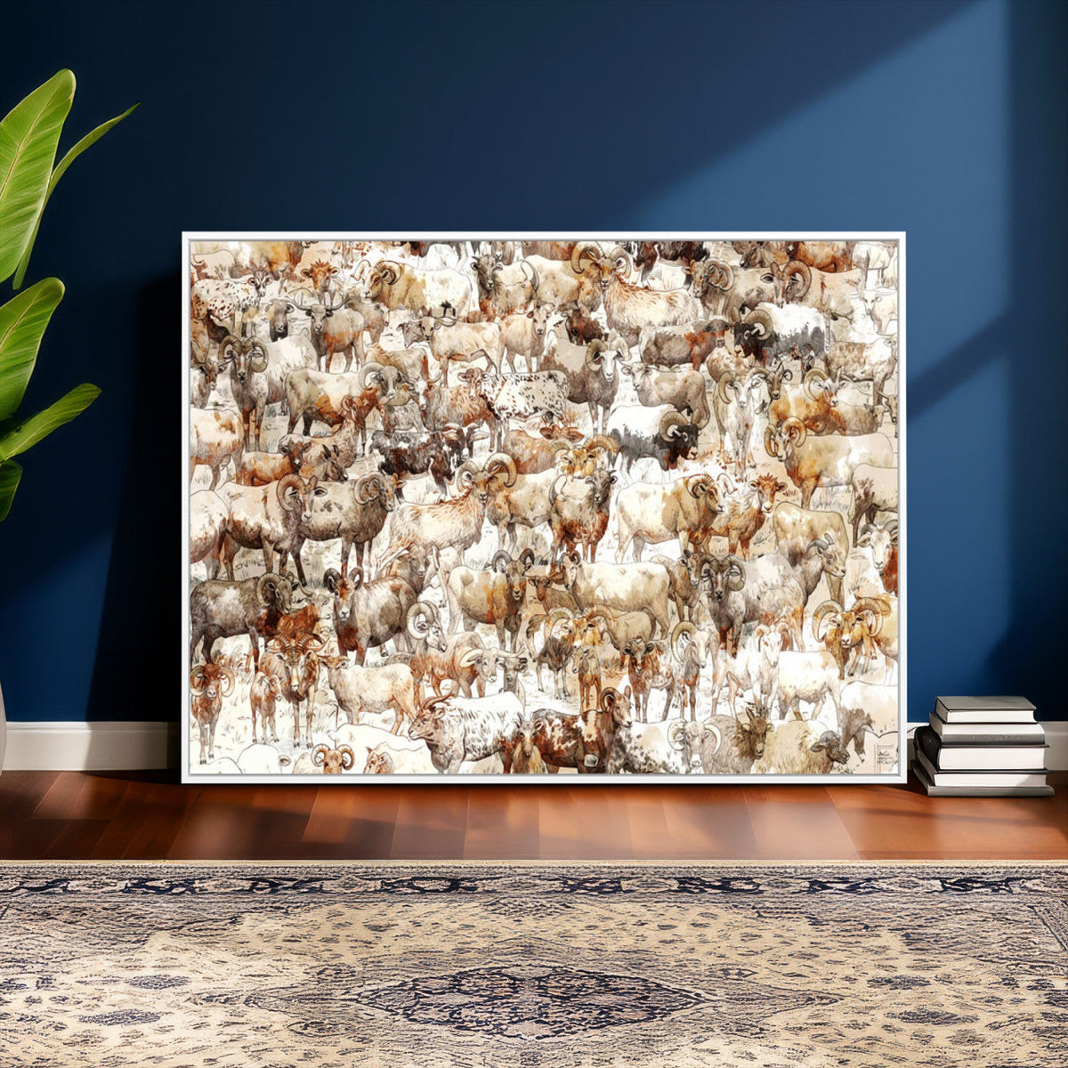 Farmhouse Bighorn Sheep Wall Art Canvas Print