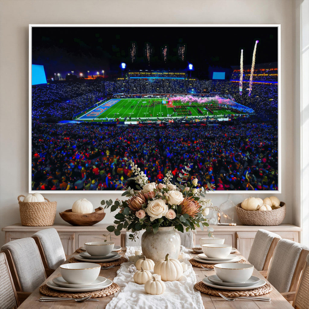 Ole Miss Rebels Vaught Hemingway Stadium Wall Art Canvas Print