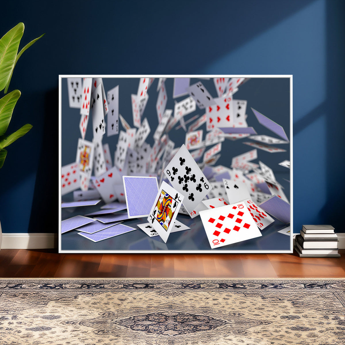 Playing Cards Canvas Wall Art | Casino Game Room Decor