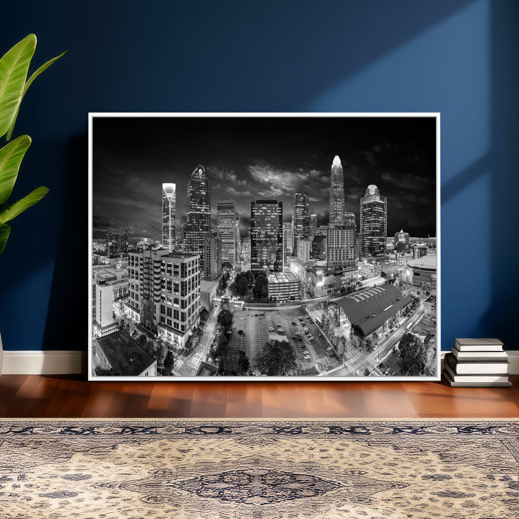 Charlotte Skyline Canvas Wall Art Print | North Carolina Cityscape