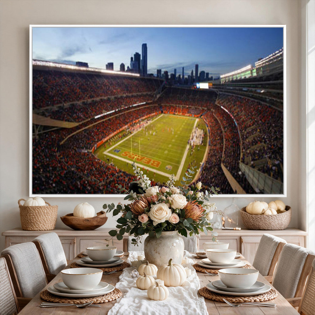 Chicago Bears Soldier Field Canvas Wall Art, NFL Stadium Panorama