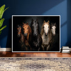 Horse Wall Art Canvas Print, Wild Horses Portrait Photography, Rustic Ranch Decor
