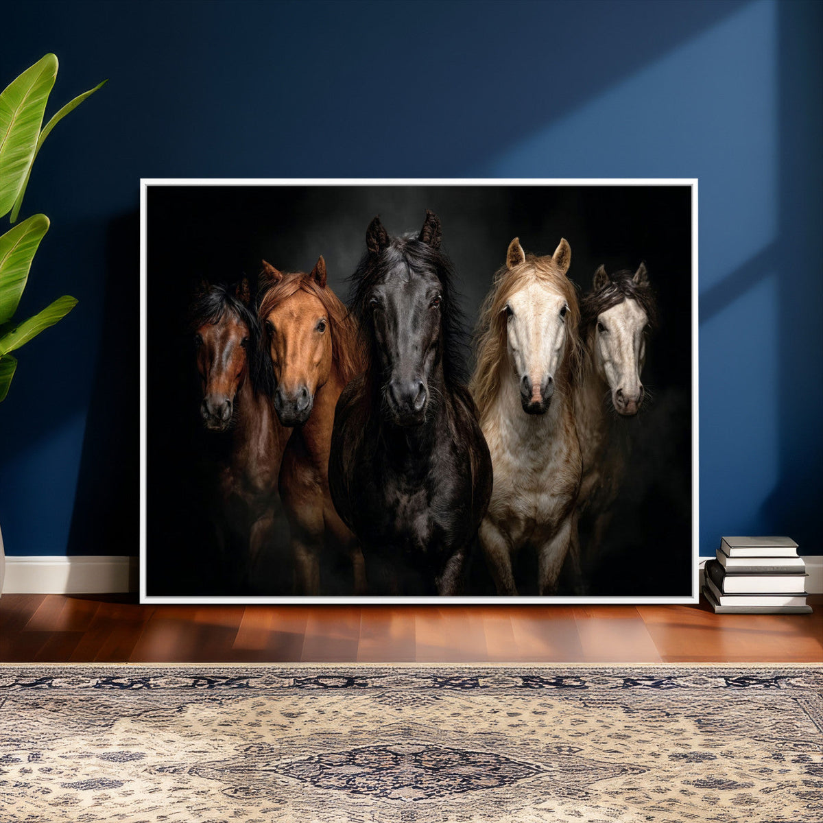 Horse Wall Art Canvas Print, Wild Horses Portrait Photography, Rustic Ranch Decor