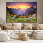 Mountain and Spring Wall Art Canvas Print
