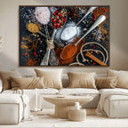 Spices and Seasonings Canvas Wall Art | Colorful Triptych Kitchen Decor