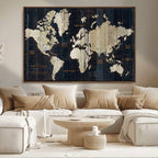 Antique Old World Map Wall Art Canvas Print