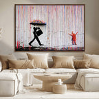 Banksy Wall Art Canvas Print | Framed Graffiti Street Art Picture