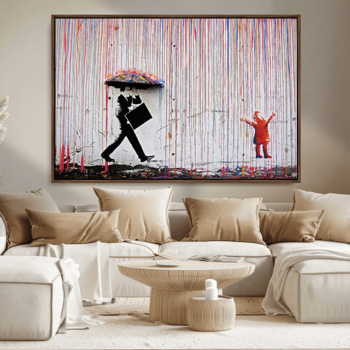 Banksy Wall Art Canvas Print | Framed Graffiti Street Art Picture