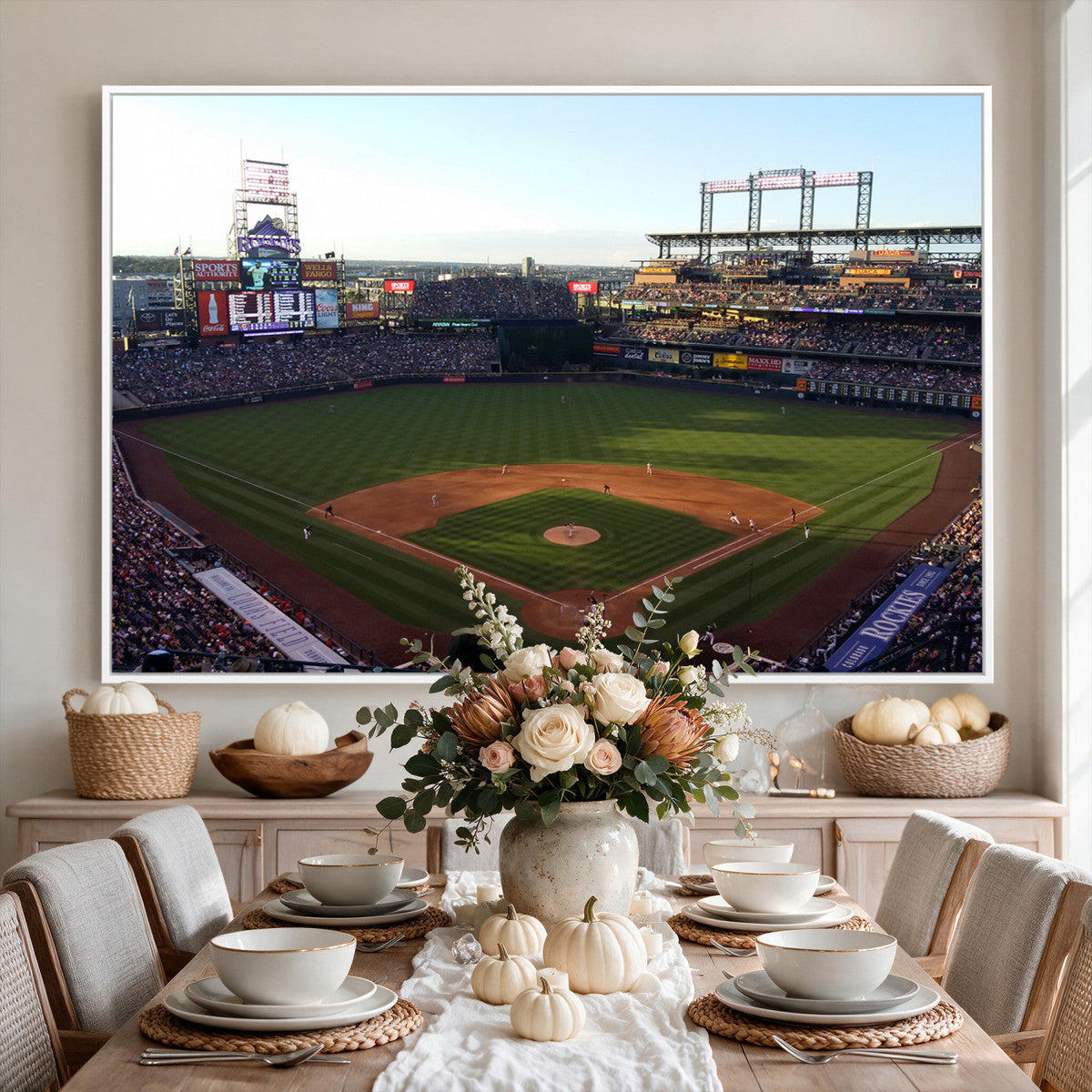 Colorado Rockies Coors Field Wall Art Canvas Print, MLB Baseball Stadium