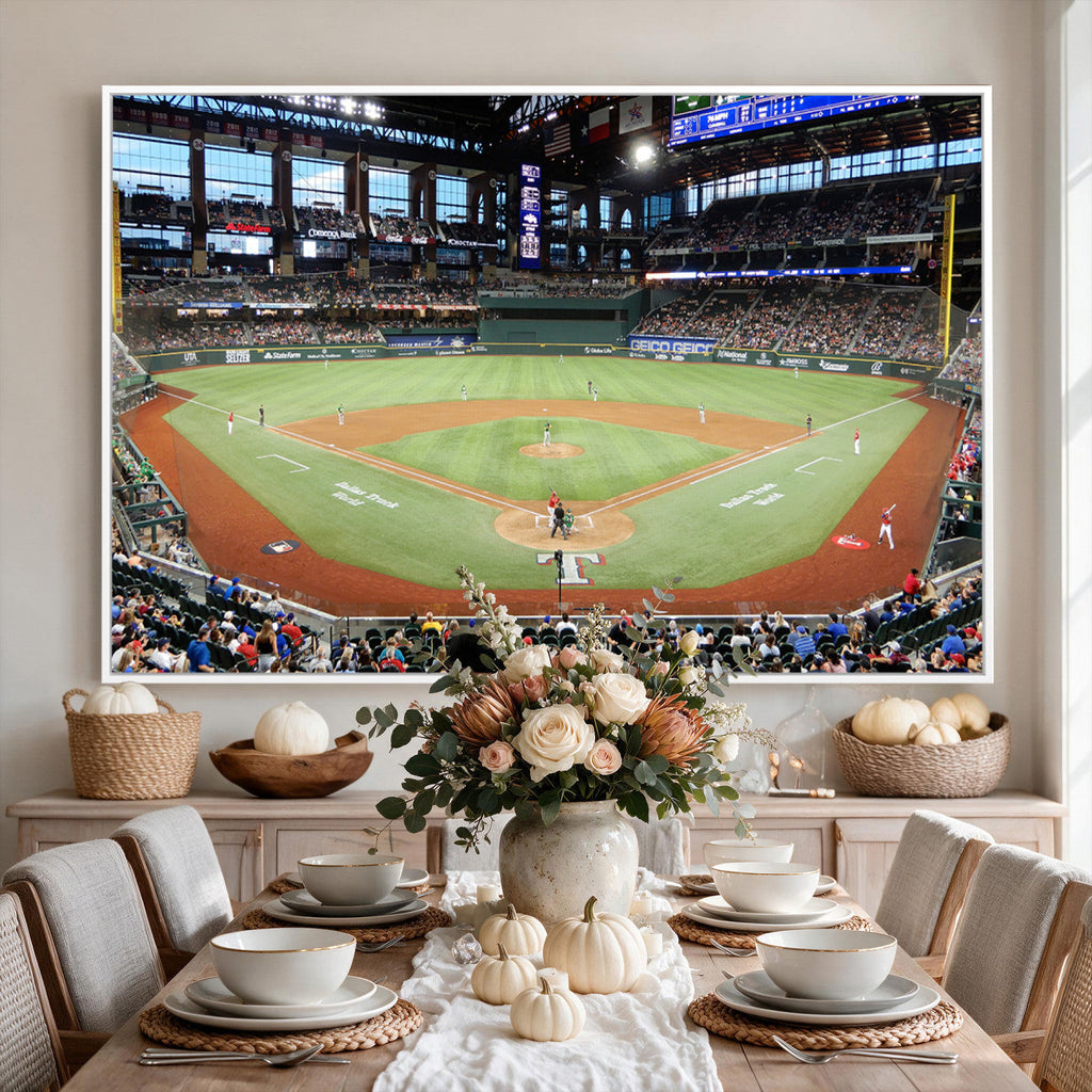 Texas Rangers Baseball Team Print, Arlington Globe Life Field Stadium Wall Art