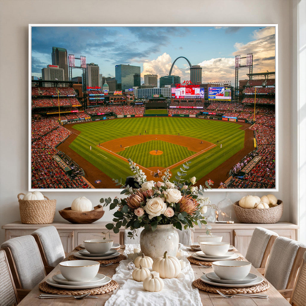St. Louis Cardinals Baseball Team Print, Busch Stadium Wall Art, Framed and Ready to Hang