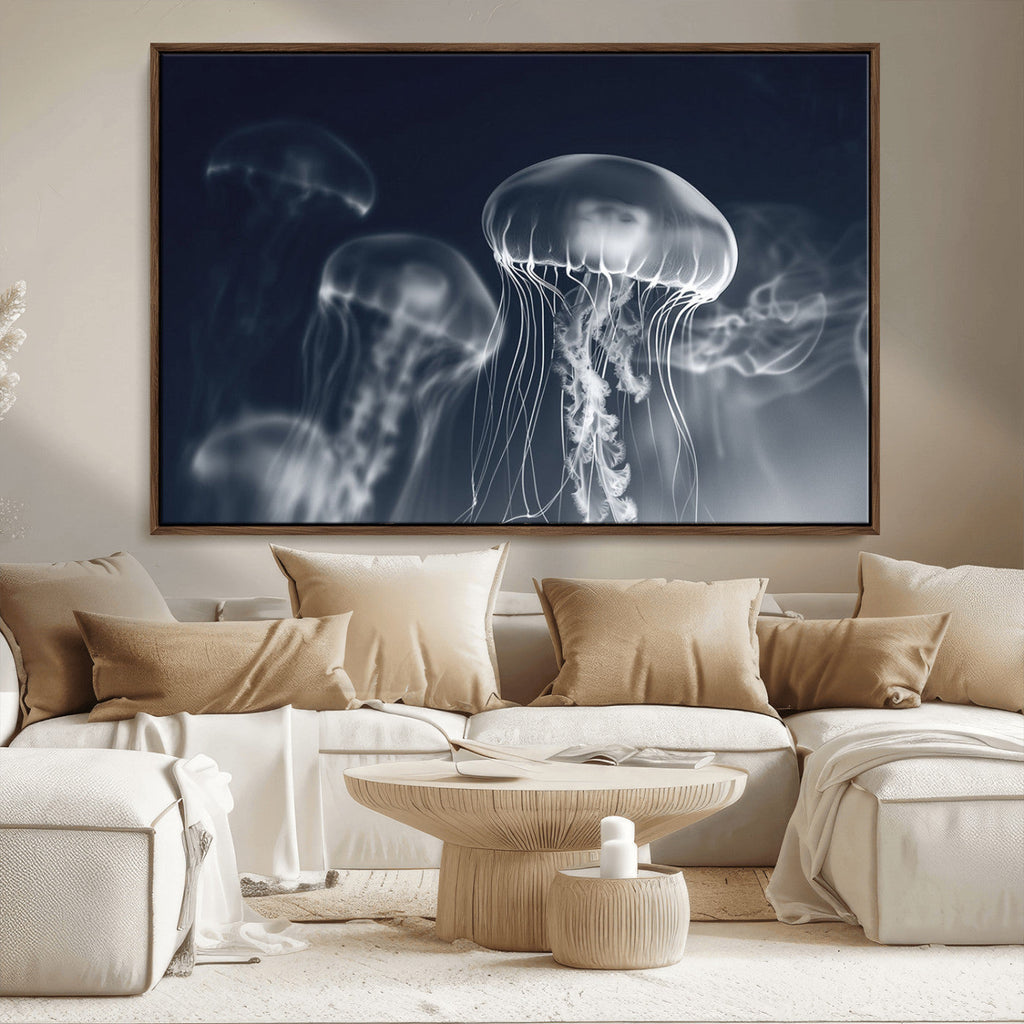 Jellyfish Wall Art Canvas Print, Modern Abstract Jellyfish