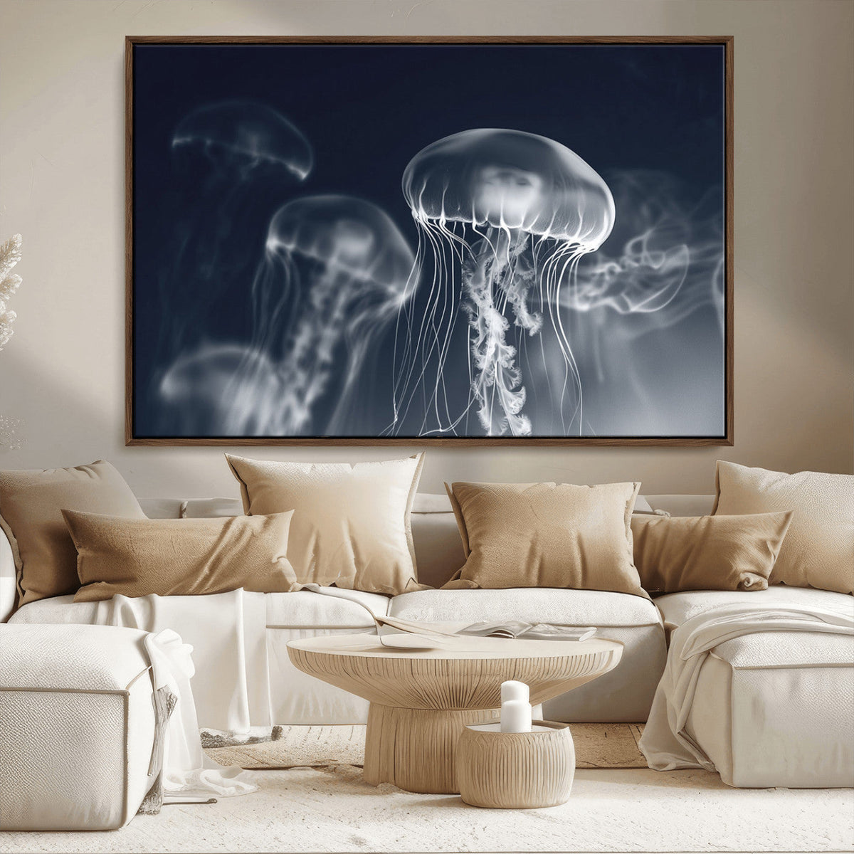 Jellyfish Wall Art Canvas Print, Modern Abstract Jellyfish