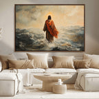 Jesus Walking on Water, Christian Wall Art, Jesus Christ Oil Painting Style Print