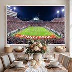 Wolfpack Football Team Print, Raleigh Carter-Finley Stadium
