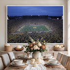 University of Michigan Wolverines Football Team Print, Ann Arbor, Home Bar Wall Decor