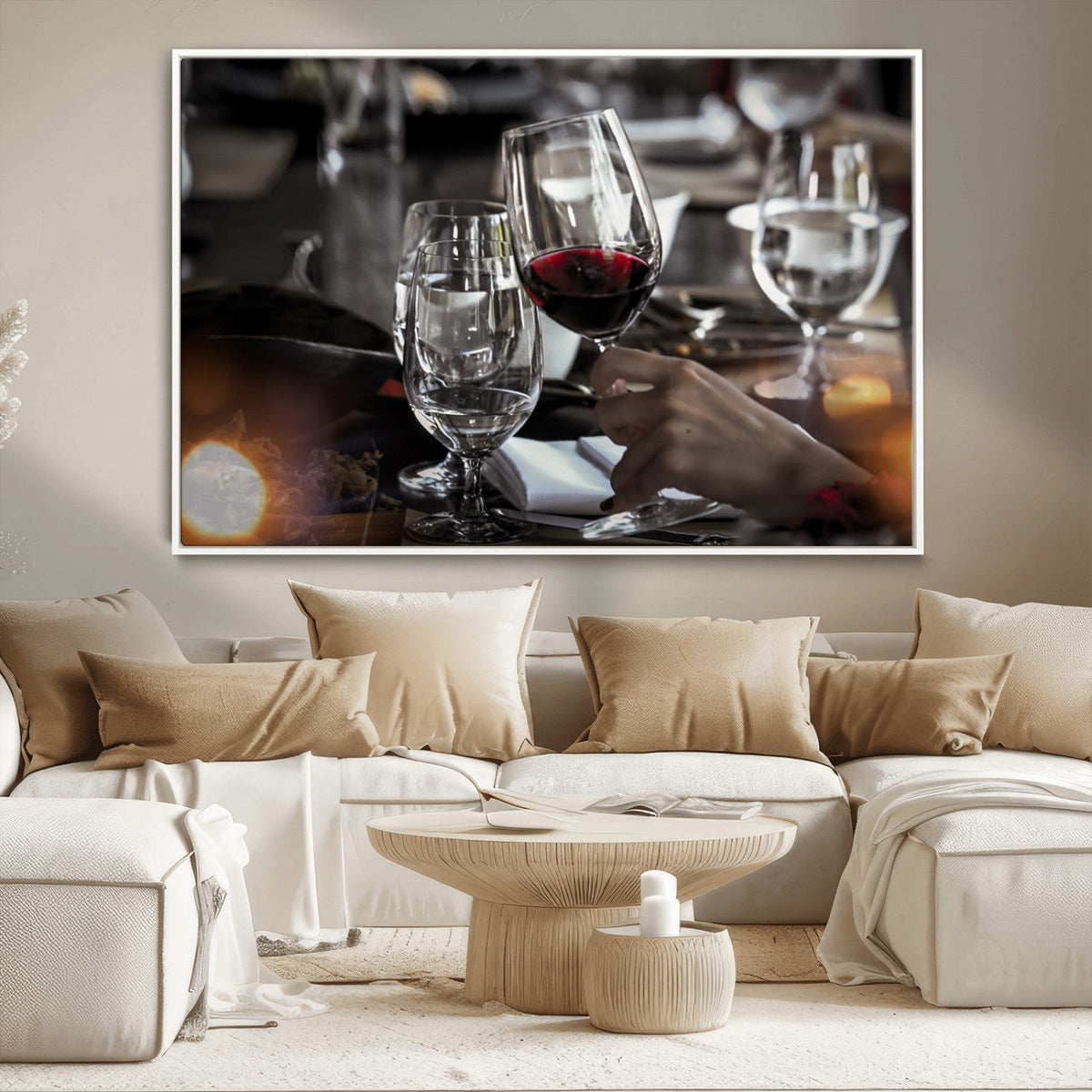 Red Wine and Glass Canvas Print