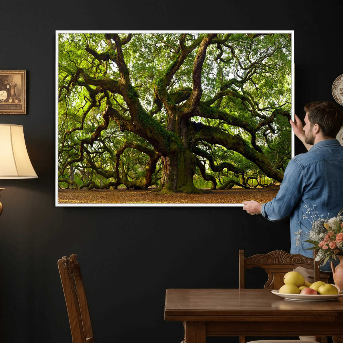 Angel Oak Tree Wall Art Canvas Print | Forest Tree Nature Photography Print