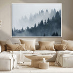 Foggy Pine Forest Wall Art Canvas Print