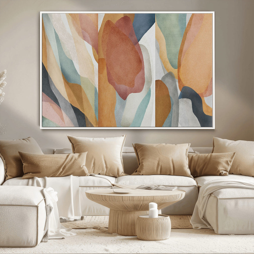 Boho Wall Art Canvas Print Set, Watercolor Boho Wall Art