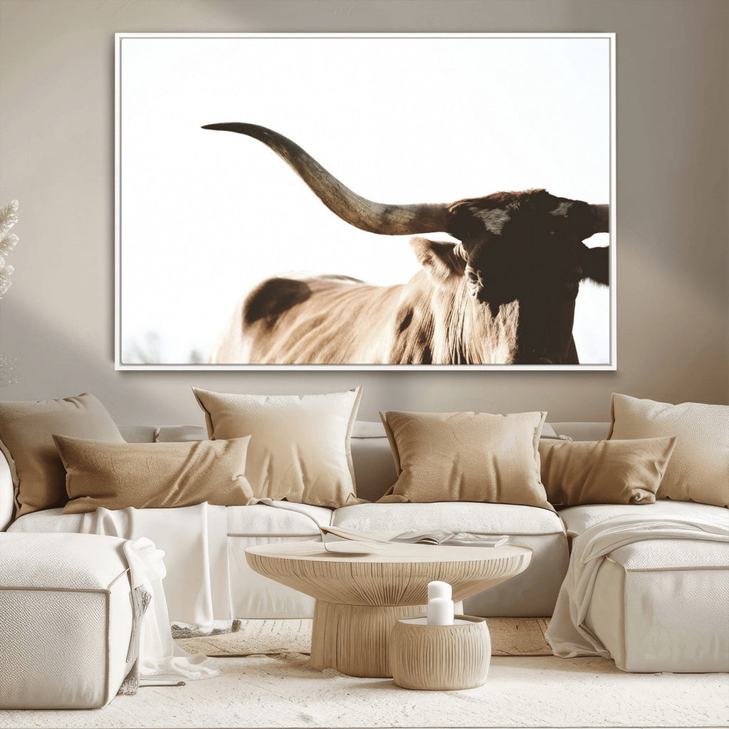 Texas Longhorn Wall Art Canvas Print, 3-Panel