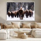 Bison Wall Art Canvas Print, Bison Herd Canvas Wall Art