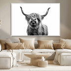 Fanny Scottish Highland Cow Cattle Art Print Farmhouse Wall Art Canvas Print