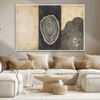 Tree Rings Canvas Wall Art Print, Minimalist Natural History in Modern Decor