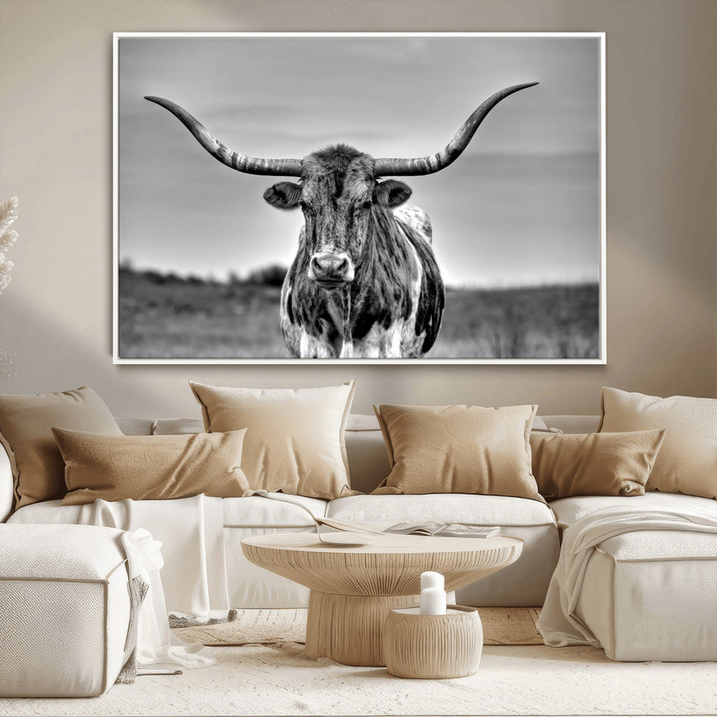 Texas Longhorn Cow Wall Art, Texas Longhorn Canvas, Cattle